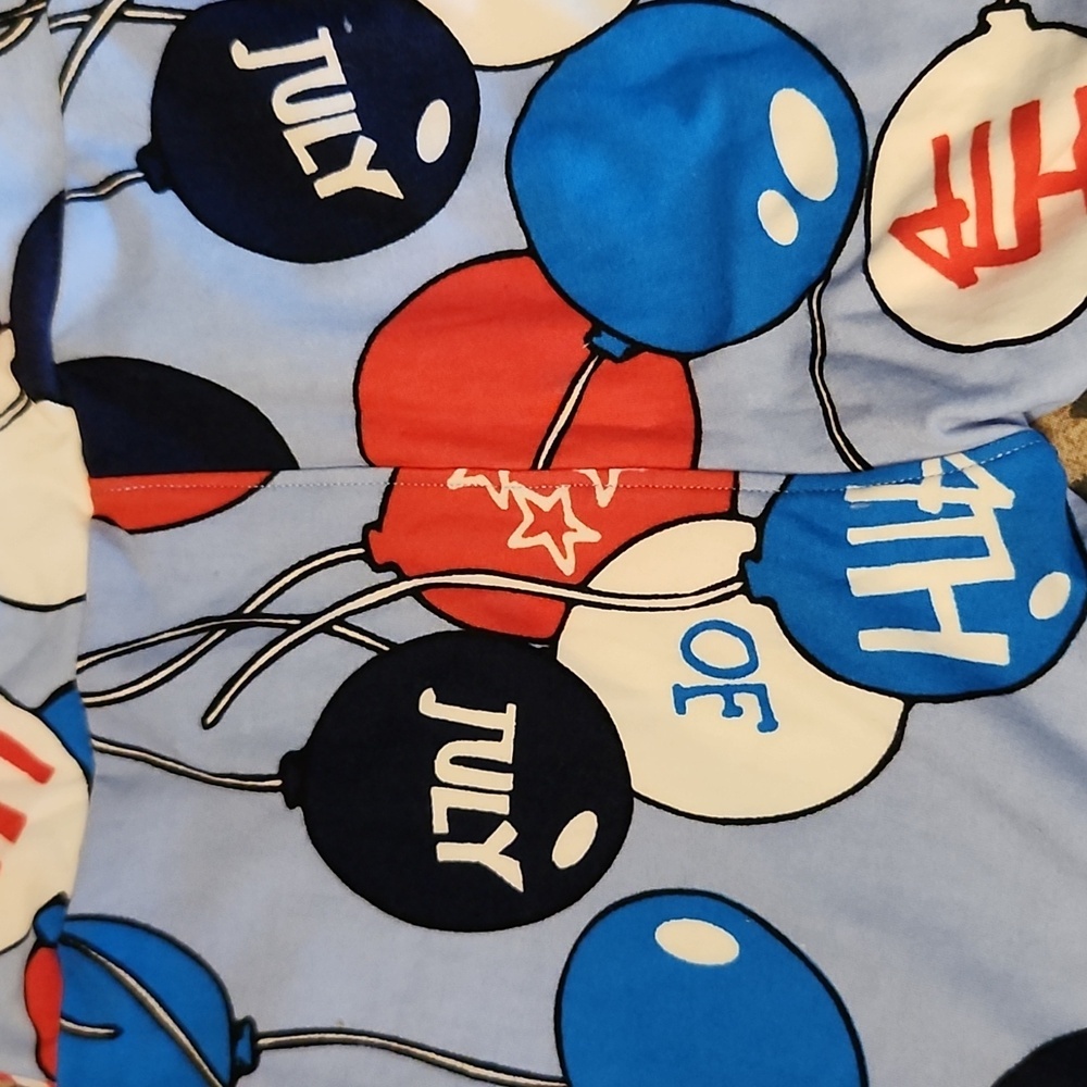 LULAROE Holiday 4th of July Ballon Kids L/XL Buttery Soft Leggings New